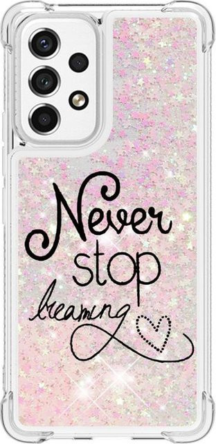 Stoßfeste Handyhülle mit Glitzer-Flüssig-Pailletten und Cartoon-Tier-Design für Samsung Galaxy A53 A13 A23 A33 A73 5G A03s in Multicolour/Transparent/Pink - Bild 1
