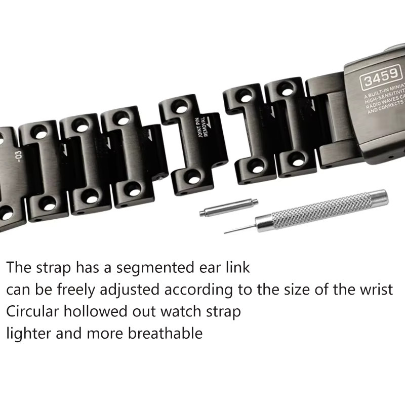 ZETHYDUM Uhrenarmband-Set Titanlegierung, Edelstahl, Schwarz - Bild 5