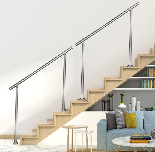 Bella Casa Treppengeländer Set aus Edelstahl in Silber inklusive 2 Pfosten, B/H: 120 x 150 cm - Bild 1