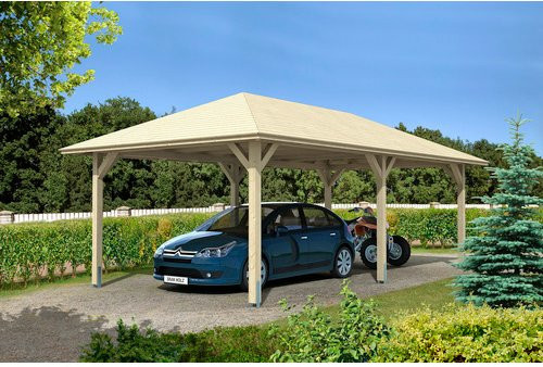 Skanholz Carport Taunus in Natur Braun B: 439 cm, T: 786 cm, H: 329 cm - Bild 2