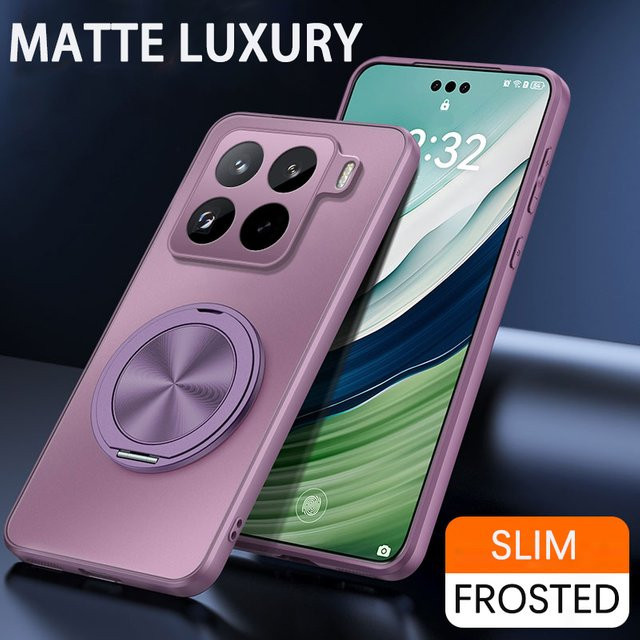 Magnetische Schutzhülle für Xiaomi mit Ringständer und Objektivschutz in Pink - Bild 1