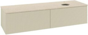 V&B Waschtischunterschrank Antao mit Frontstruktur, Wandmontage, Grau lackiert, B/T: 160 x 50 cm - Bild 1