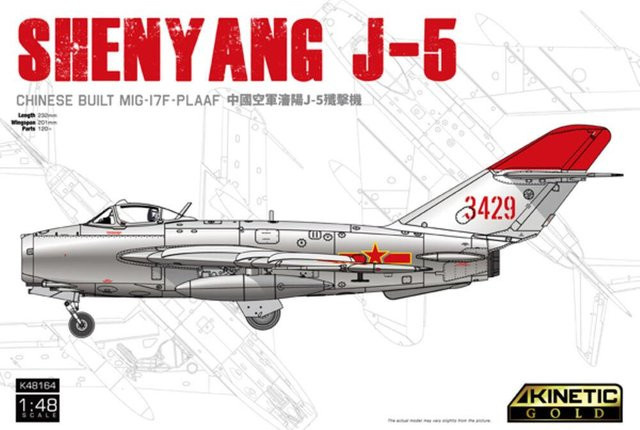 MIG-17F PLA (Shenyang J-5), Kinetic Model Kits, Kunststoff, Grau - Bild 1