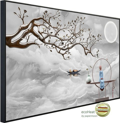 papermoon Infrarotheizung EcoHeat Wolkenmeer mit Baum in Bunt mit Matt-Effekt, App-Steuerung und Überhitzungsschutz - Bild 1