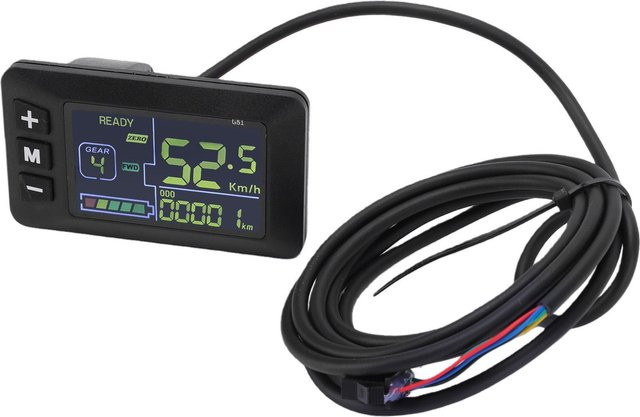 KaiSai Elektrisches Fahrrad LCD Display G51 Bedienfeld mit wasserdichtem SM 5Y Stecker für Roller Modifikation, Farbe: black - Bild 1