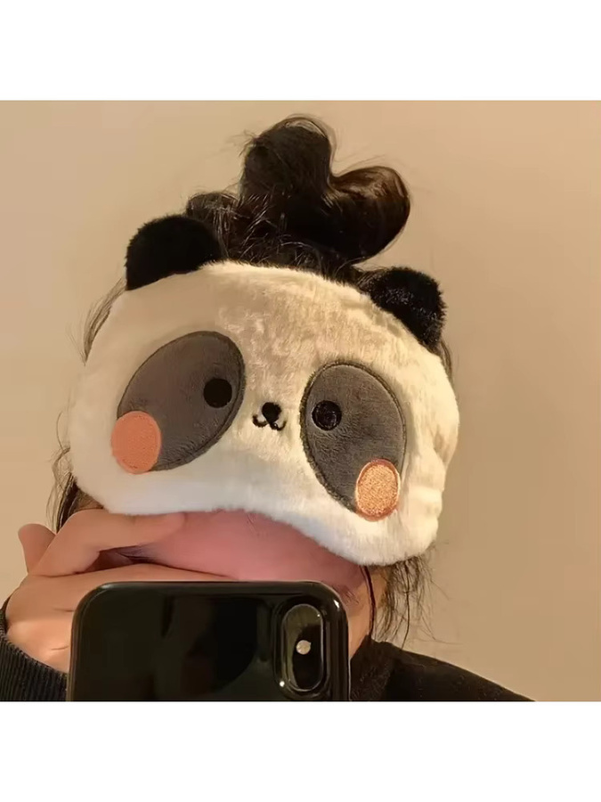 Rosa Augenmaske mit Tier-Motiven, Panda, Ente, Kaninchen - Bild 4
