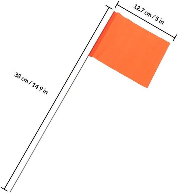 25 Markierungsfahnen von lucky life for me in Orange zur Abgrenzung und Vermessung für Garten und Rasen - Bild 1