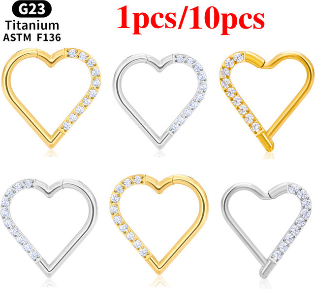 Ohrring Hoop Titan, Herz, 16G, Damen - Bild 1