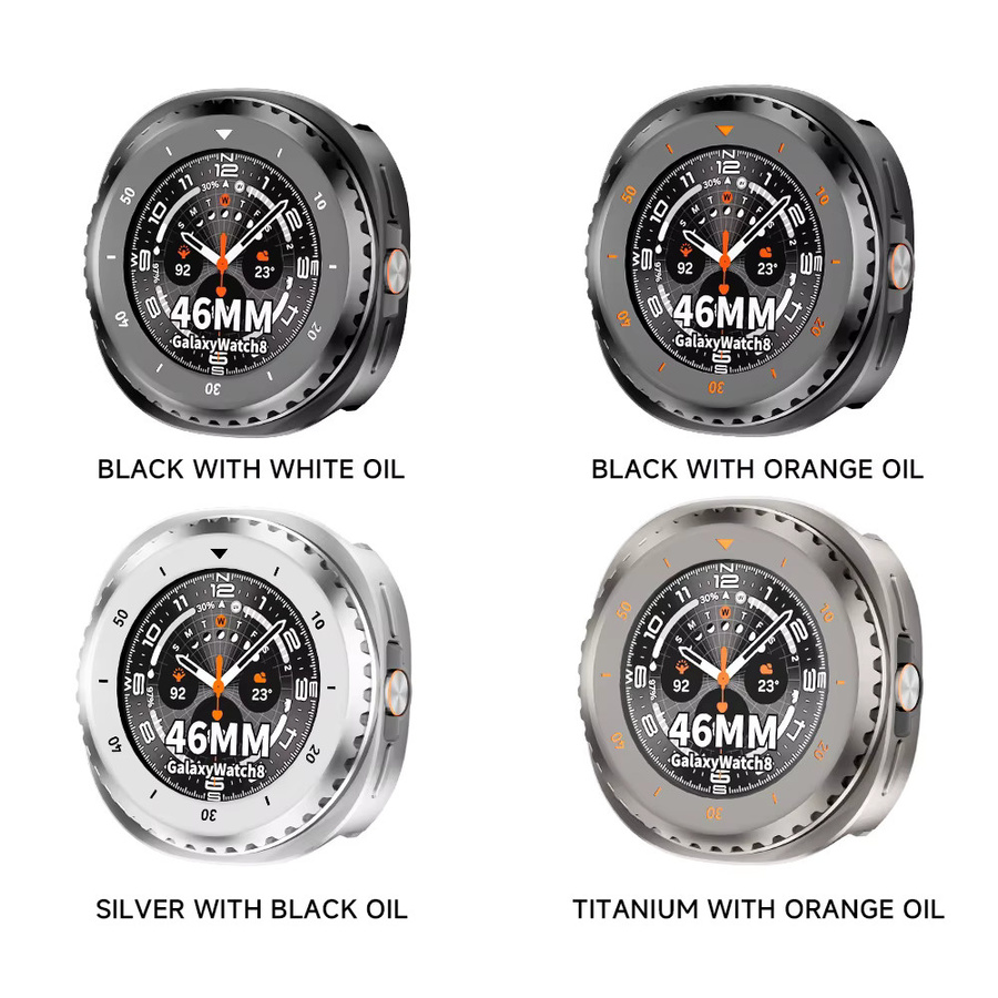 CHIICSMART Schutzhülle Metalllegierung, Samsung Galaxy Watch 8 Classic, 46 mm, Schwarz, Unisex - Bild 4