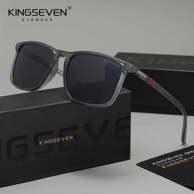 KINGSEVEN Sonnenbrille, Rechteck, Vollrand, Kunststoff, Unisex, polarisiert - Bild 1