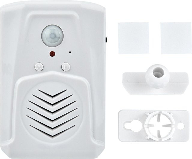 GoolRC Infrarot-Bewegungsmelder-Alarm mit MP3-Audioplayer als USB- oder Batteriebetriebene Türklingel in Weiß - Bild 1