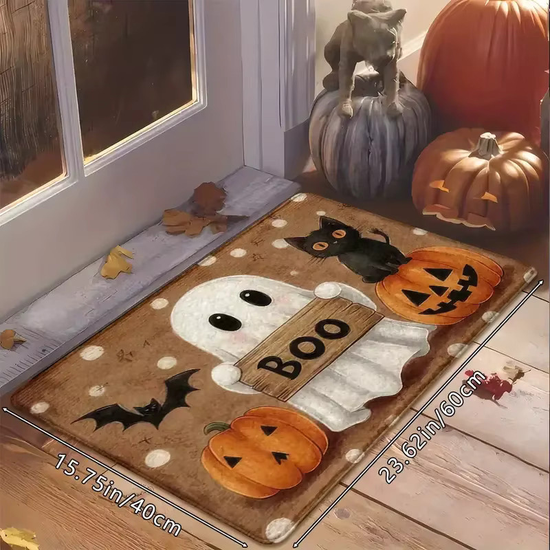 VIKAMA Halloween-Geist Fußmatte, rutschfest und weich, Mehrfarbig, B/T: 60 x 40 cm - Bild 2