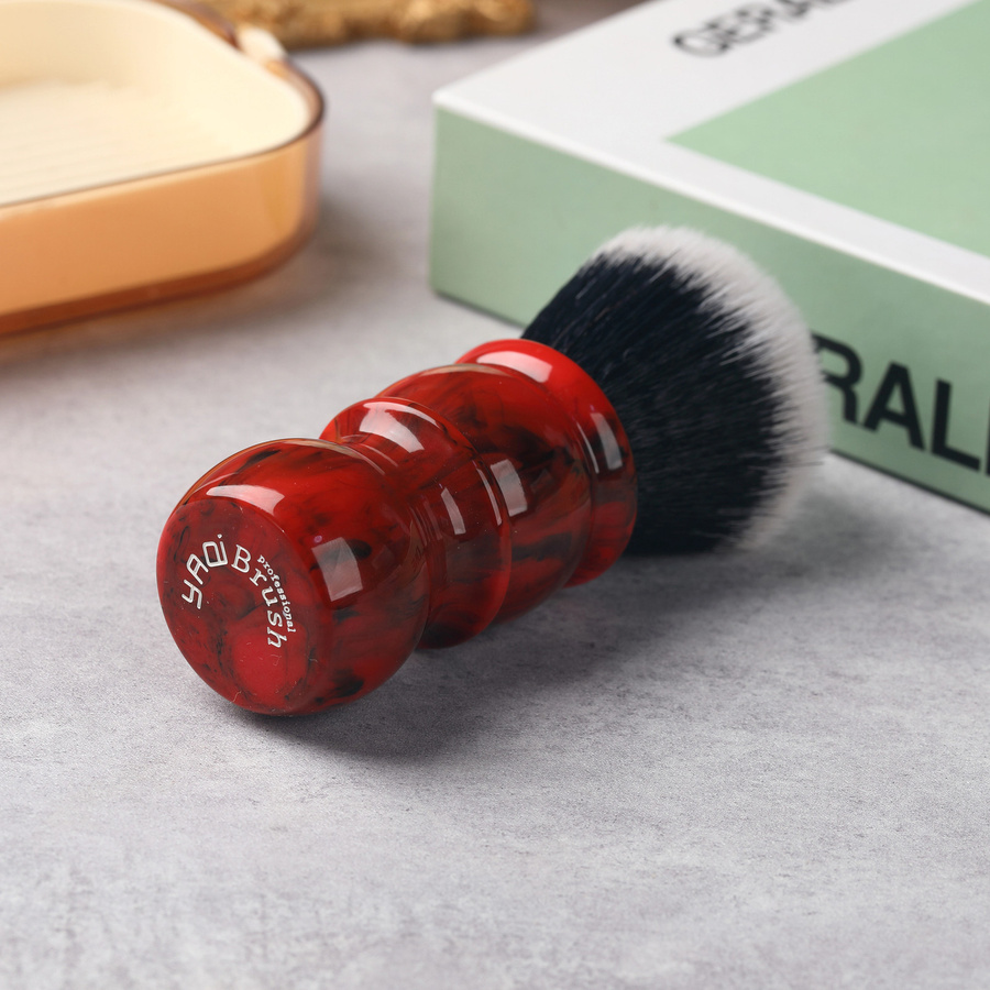 Yaqi Rasierpinsel, Synthetische Haare, Rot Marmor, Herren - Bild 4