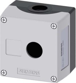 Siemens Digitales Industrie Gehäuse für Befehlsgeräte 22mm, rund, Grau und Gelb, Kunststoff, 3SU1801-0AA00-0AB1 - Bild 1
