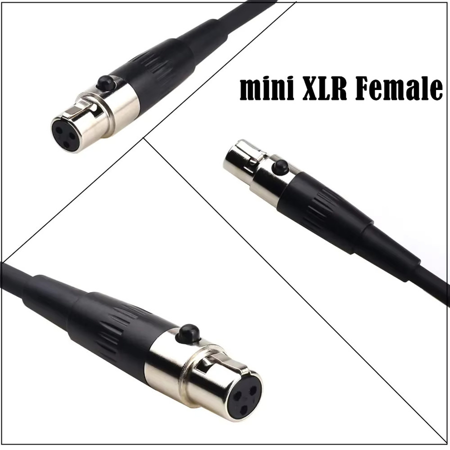 QinMSY Mini XLR 3-Pin Stecker auf XLR 3-Pin Buchse Kabel in Schwarz für Blackmagic Pocket Cinema 4K Kamera und Audio-Geräte - Bild 2