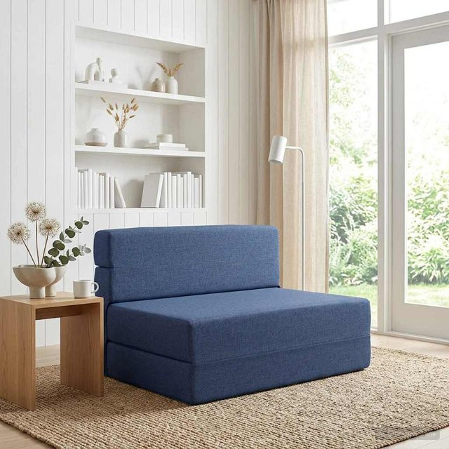 VD Home Furnishing Klappsofa Bett Click-Clack in Blau aus Stoff, B/T/H: 70 x 72 x 60 cm - Bild 1