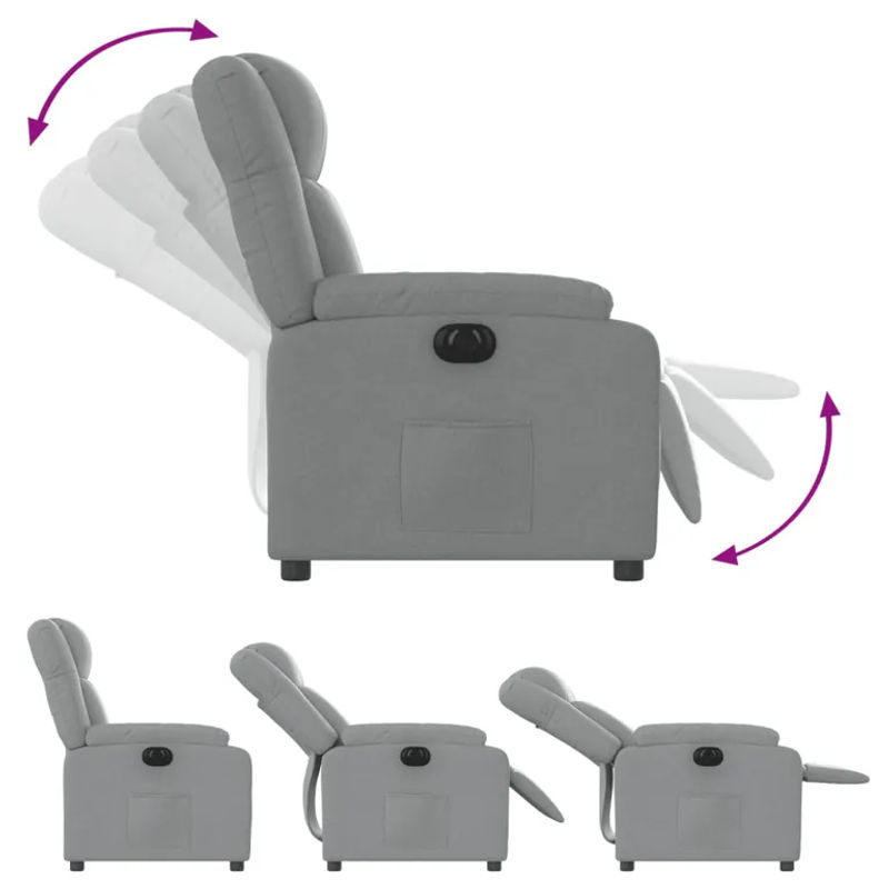 Vidaxl Elektrischer Relax-Sessel aus Stoff in Grau - Bild 2