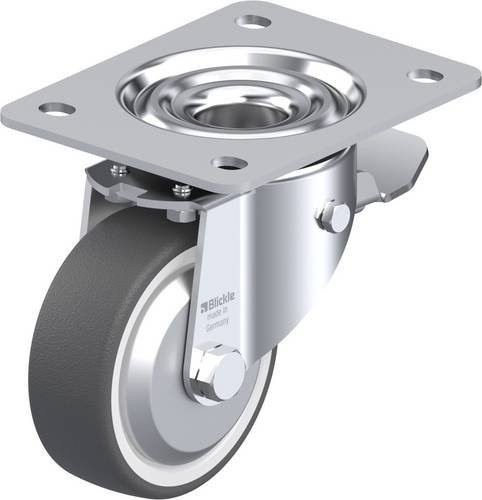 Blickle Lenkrolle LK-POTH 100R-3-ST-FA mit Feststeller, Rad-Durchmesser: 100 mm, Tragfähigkeit: 300 kg, Farbe: Grau/Weiß - Bild 1