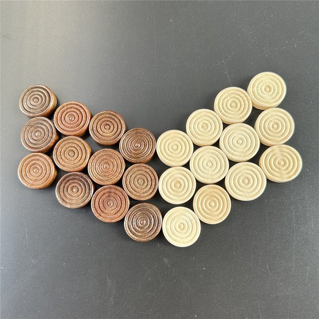 Yernea Runde Holzdammen, 24 Stück, Brettspiel-Backgammon-Zubehör - Bild 1