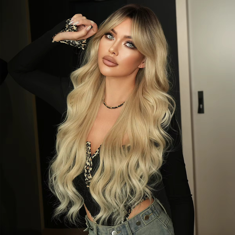 7JHH WIGS Perücke, Lange Wasserwellen, Blond, Damen - Bild 3