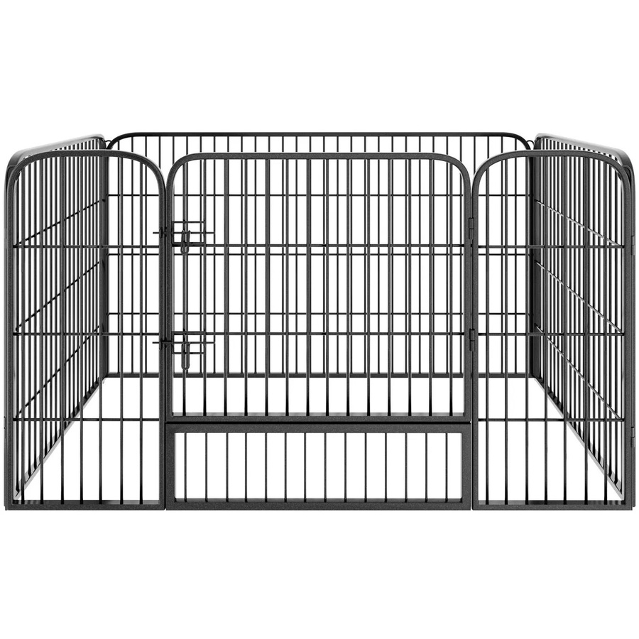 tectake Welpenauslauf Tino, 4-teilig, faltbar, Grau, B/T/H: 125 x 85 x 70 cm - Bild 2