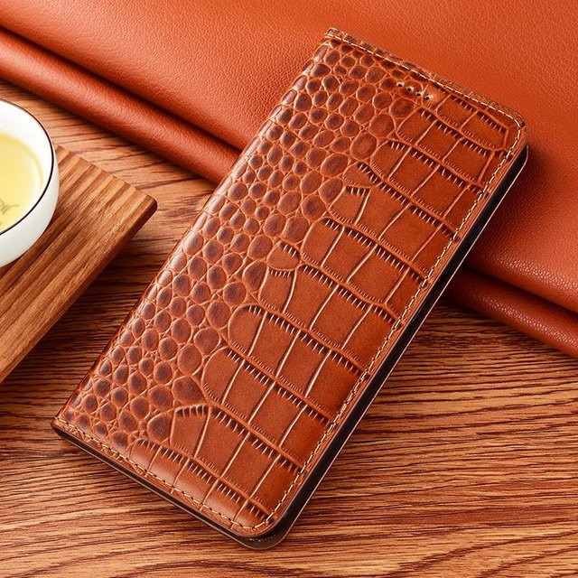 Echtes Leder Flip Wallet Case für Samsung Galaxy A26 5G in Braun mit magnetischer Abdeckung - Bild 1