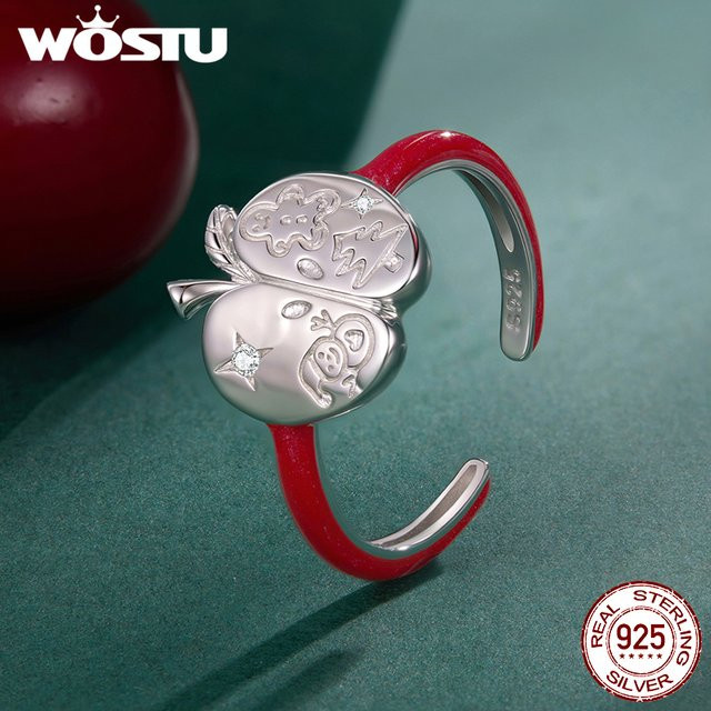 WOSTU Offener Ring, 925 Silber, Bicolor, Zirkonia, Damen - Bild 1