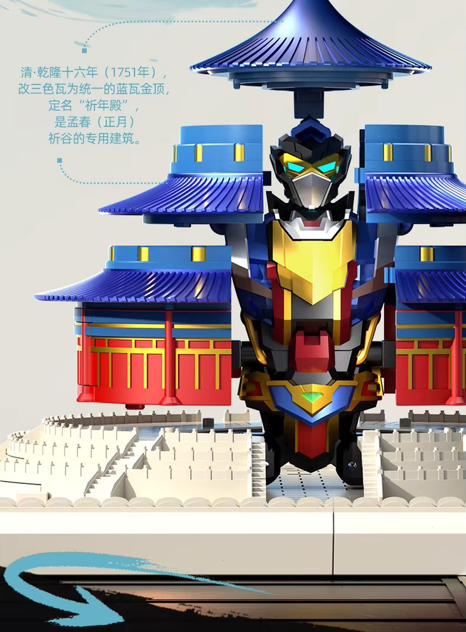 LIJIANG Transformation XT-1952 Temple of Heaven Ancient Building Robot, Actionfigur - Bild 3