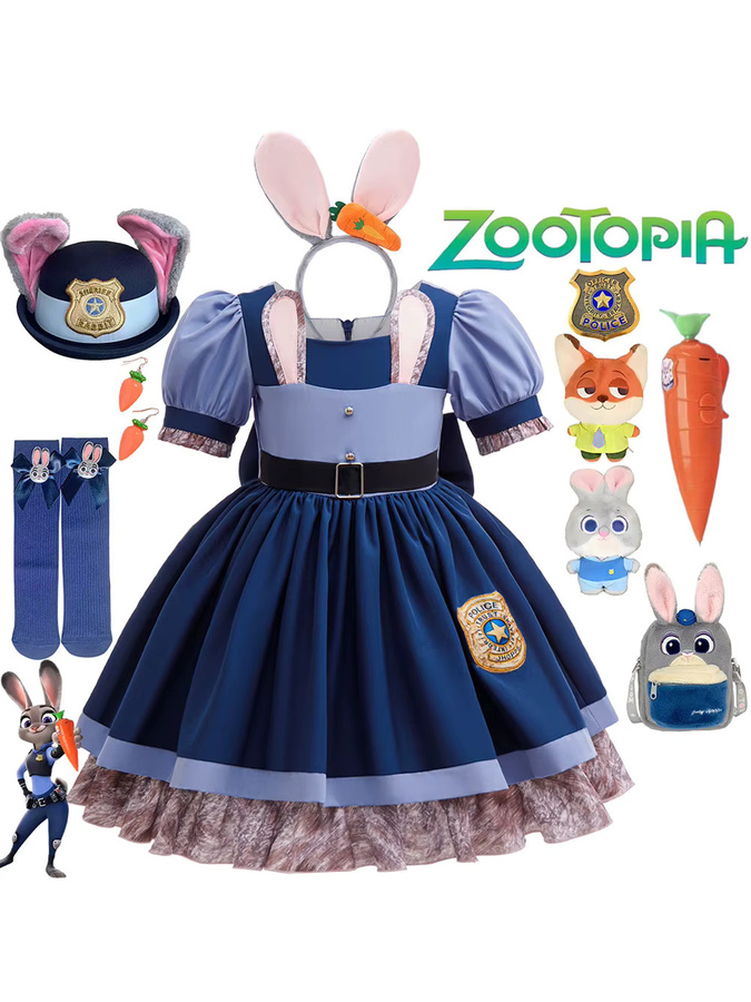 Disney Zootopia Judy Hopps Kaninchen-Offizier-Uniform-Kleidanzug, Rollenspiel - Bild 5