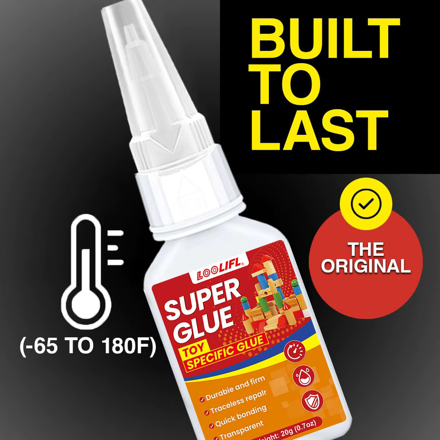 LOOLIFL Cyanacrylat-Kleber transparent, 20 g schnell trocknende Reparaturflüssigkeit für Spielzeug, Gummi, Glas, Holz, Metall und Kunststoff - Bild 3