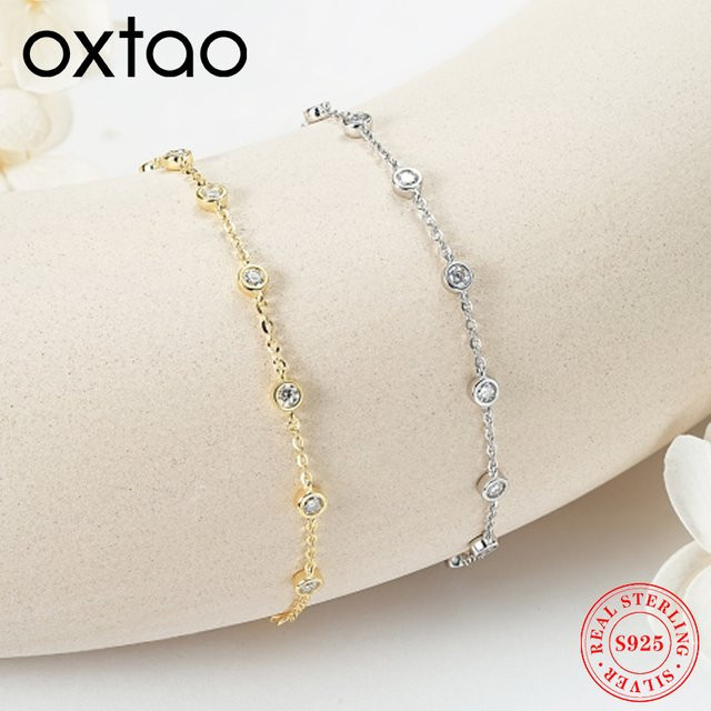 OXTAO Armband, 925 Silber, Moissanit, Damen - Bild 1