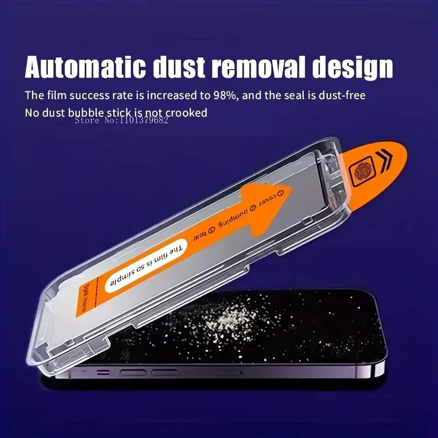 AKABEILA 4er-Pack Staubfreie Displayschutzfolie aus gehärtetem Glas für iPhone Modelle, Transparent - Bild 2