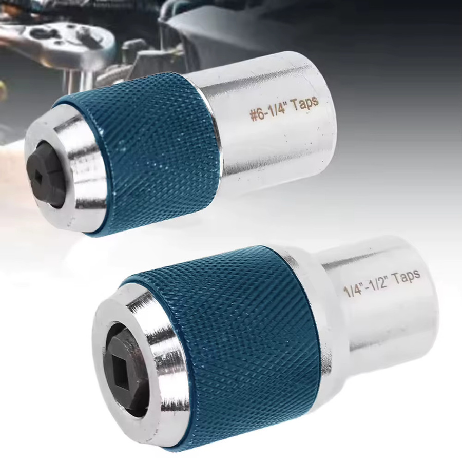 VIBRATITE 2-teiliger Gewindebohrer-Steckschlüsselsatz aus legiertem Stahl für 3/8-Zoll-Antrieb mit Ratschen-Windeisen und Adapter-Werkzeug zum Gewinden - Bild 3