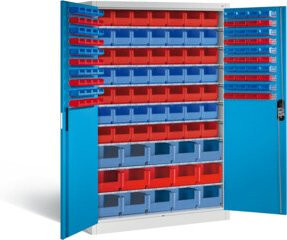 C+P Magazinschrank Acurado mit Scharniertüren, Front Lichtblau, Korpus Lichtgrau, H x B x T: 195 x 120 x 50 cm - Bild 1