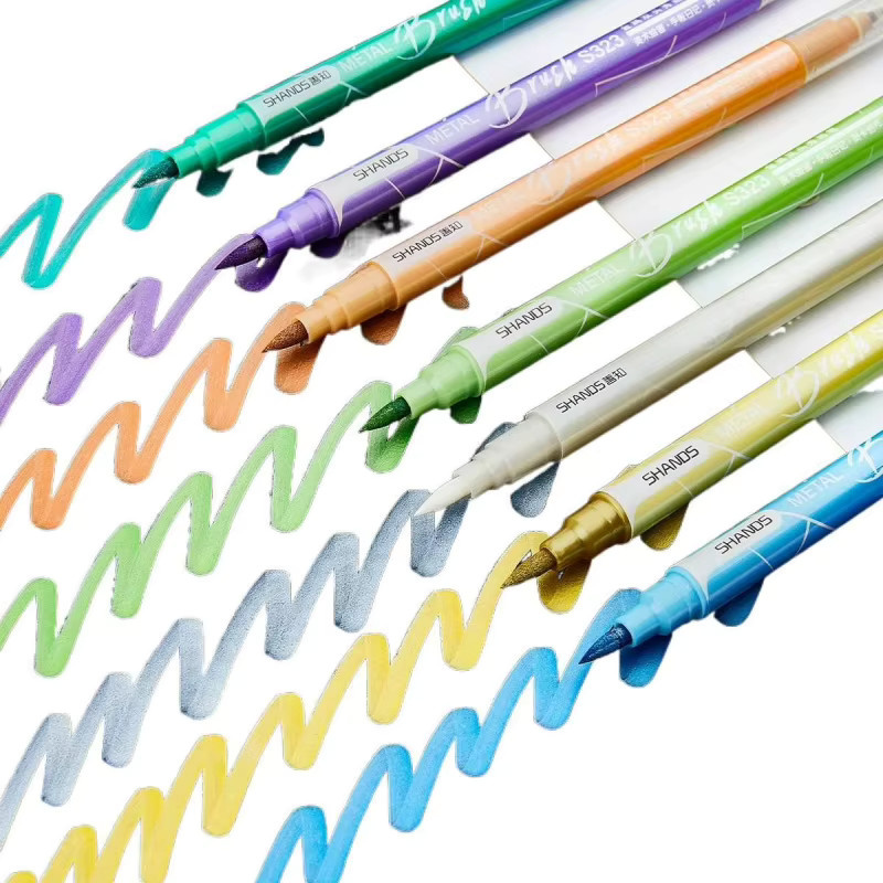 Kolorowys Metallische Markierungsstifte mit zwei Spitzen in Silber und Multicolour für Felsmalerei, Keramik und Bastelarbeiten - Bild 6
