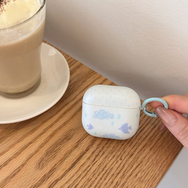 Apple AirPods Schutzhülle mit ästhetischem Matte-Textur Design in Blau und Multicolour für AirPods 1 2 3 4 Pro Pro 2 Pro 3 - Bild 1