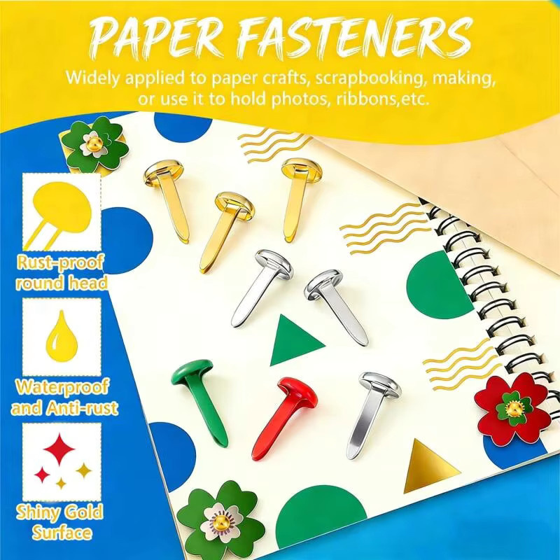 100 Stück Mini Metall Splitpins in verschiedenen Farben für DIY Scrapbooking und Bastelarbeiten - Bild 4