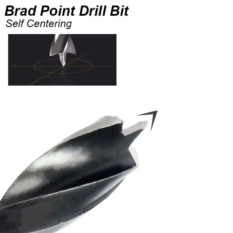 Atooltour Brad-Point-Bohrer-Set in Silber, selbstzentrierend mit Außenspreizern und Doppelklinge, dreispitzig und metrisch für Holz, Hartholz, Kunststoff und MDF - Bild 2