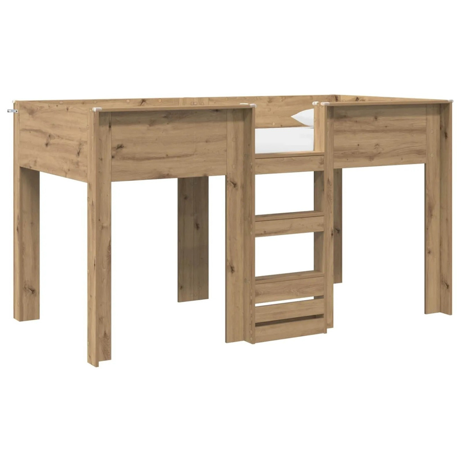 vidaXL Etagenbett für Kinder in Artisan-Eiche, Farbe Braun, aus Holzwerkstoff, B/T/H: 80 x 200 cm - Bild 2