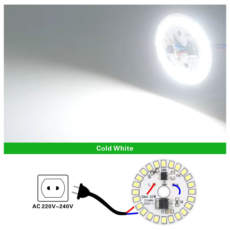 WAHYUE LED Chip Set 10 Stück 2835SMD Runde Lichtperlen Weiß für Glühbirnen 220V-240V - Bild 2