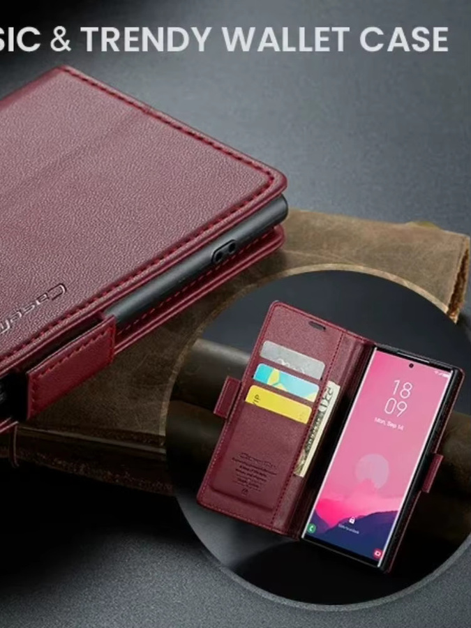 Flip Wallet Lederhülle für Samsung Galaxy S25 S24 S23 S22 S21 Ultra Plus FE A57 A37 A27 A17 A56 A36 A26 in Blau - Bild 7