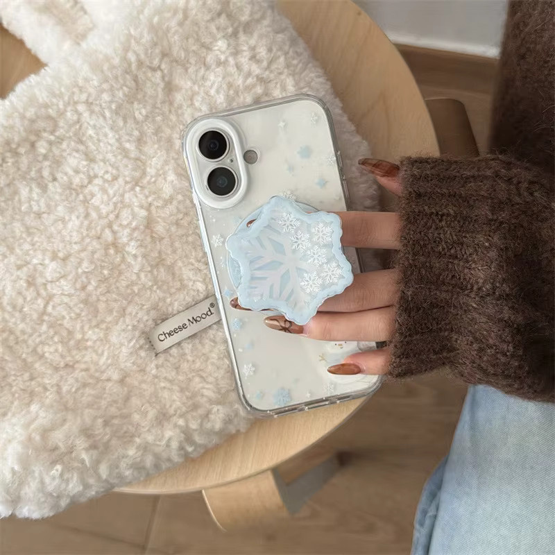 Weihnachts-Shake-Schneeflocke Griptok-Telefonhalter für iPhone 15 16 17 als faltbarer Ständer - Bild 3