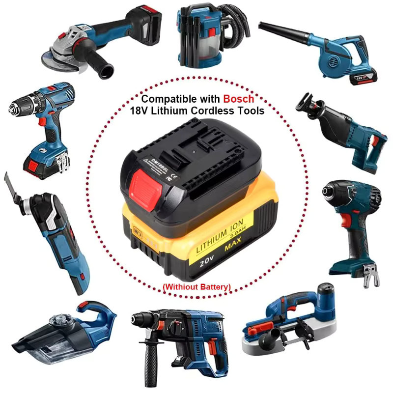 ALASICKA Akku-Adapter DM18BSL Schwarz: Wandelt Dewalt 20 V und Milwaukee 18 V Li-Ionen-Akkus in Bosch 18 V Li-Ionen-Werkzeuge um - Bild 3