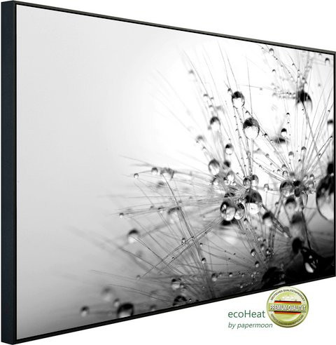 papermoon EcoHeat Infrarotheizung Blumen Schwarz Weiss mit Matt-Effekt und App-Steuerung - Bild 1