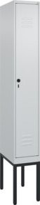 C+P Spind Classic PLUS Garderobenschrank mit 1 Abteil, Gestell aus Stahl, Grau/Schwarz, H x B x T: 212 x 30 x 50 cm - Bild 1