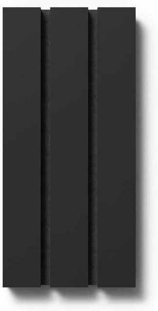 Denpanels Akustikpaneel mit Linoleum Muster Lux Nero in Schwarz mit Filz und Streifenoptik, Breite: 29,5 cm, Tiefe: 15 cm, Höhe: 4 cm - Bild 1