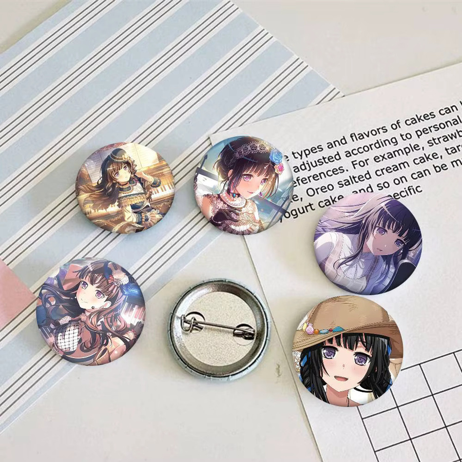 Brosche Marsupilami Anime BanG Dream Shirokane Rinko, Emaille-Pin, Rund - Bild 2