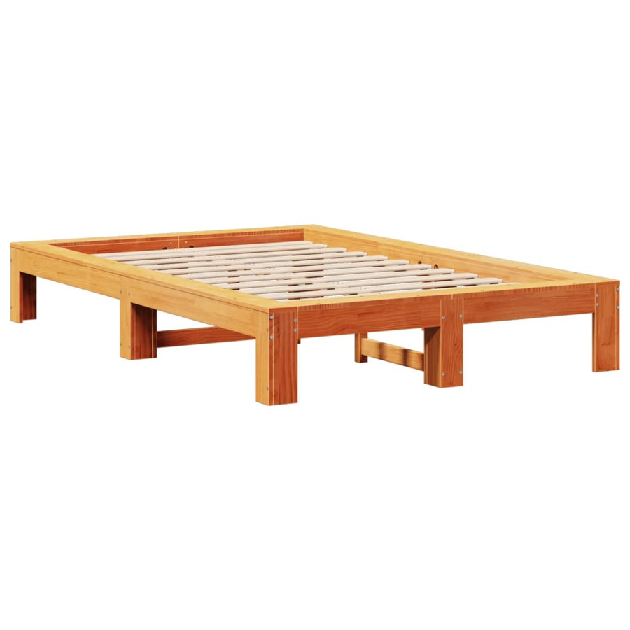 vidaXL Massivholzbett aus Kiefernholz in Wachsbraun, B/T/H: 120 x 190 x 31,5 cm - Bild 3