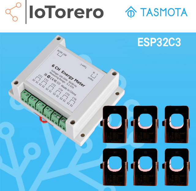 IoTorero Tasmota MQTT 6-Kanal-Energiezähler in Weiß für Home Assistant - Bild 1