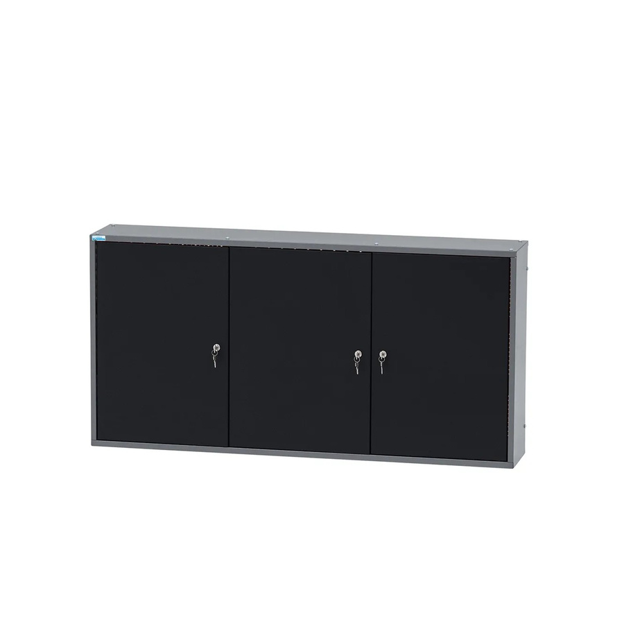 Küpper Hängeschrank 3-türig mit 4 Fachböden Schwarz-Hellgrau B: 120 cm, H: 60 cm, T: 20 cm - Bild 2